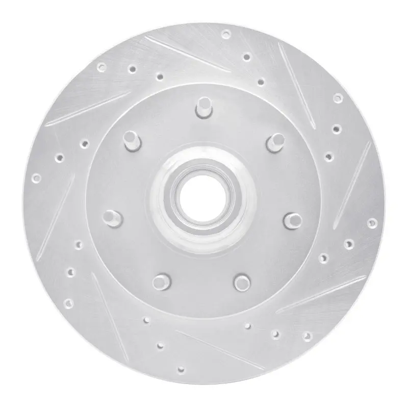 R1 97-02 Ford F-150 Rwd Front Right Drilled & Slotted Silver Brake Rotor 1