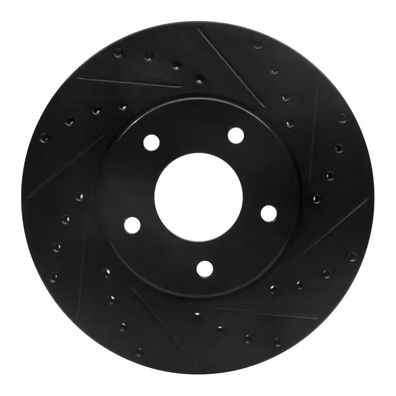 R1 97-03 Jaguar Vanden Plas Front Right Drilled & Slotted Black Brake Rotor 1