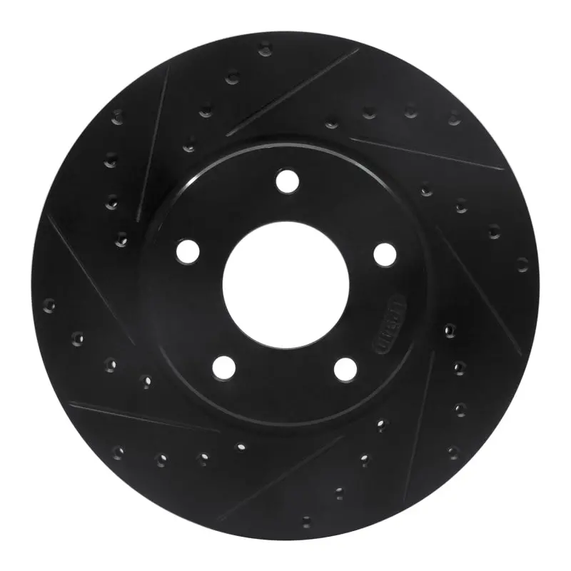 R1 97-03 Jaguar Xjr Front Left Drilled & Slotted Black Brake Rotor 1