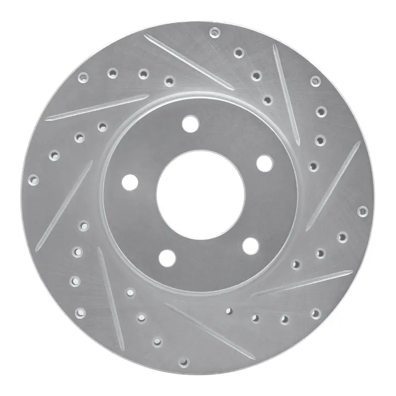 R1 97-03 Jaguar Xk8 Front Right Drilled & Slotted Silver Brake Rotor 1