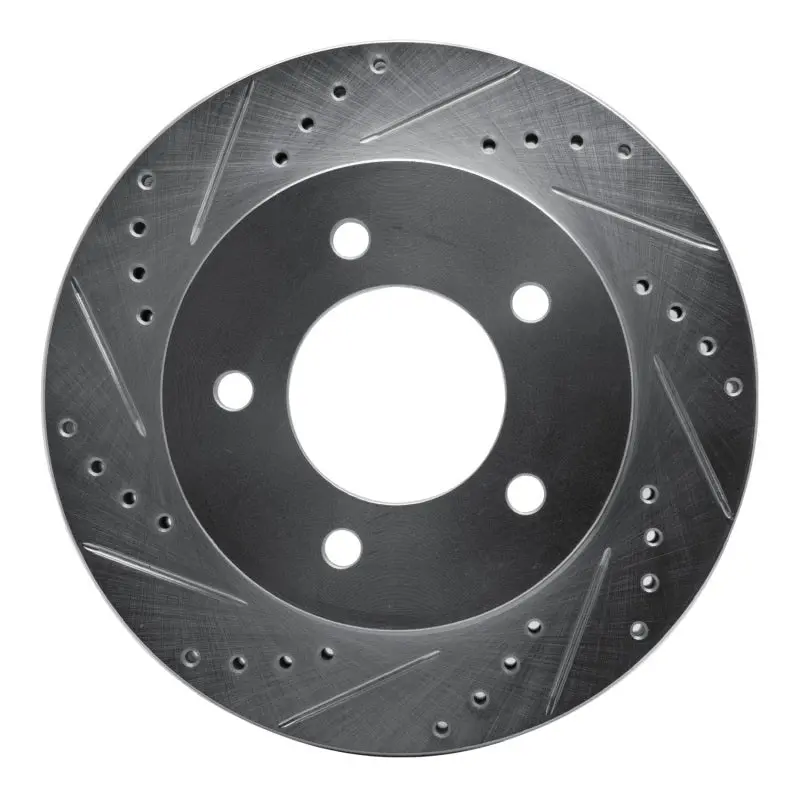 R1 97-04 Ford F-150 4Wd Front Left Drilled & Slotted Silver Brake Rotor 1