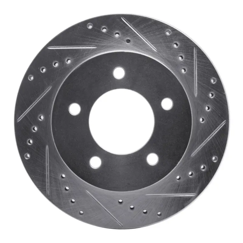 R1 97-04 Ford F-150 4Wd Front Right Drilled & Slotted Silver Brake Rotor 1