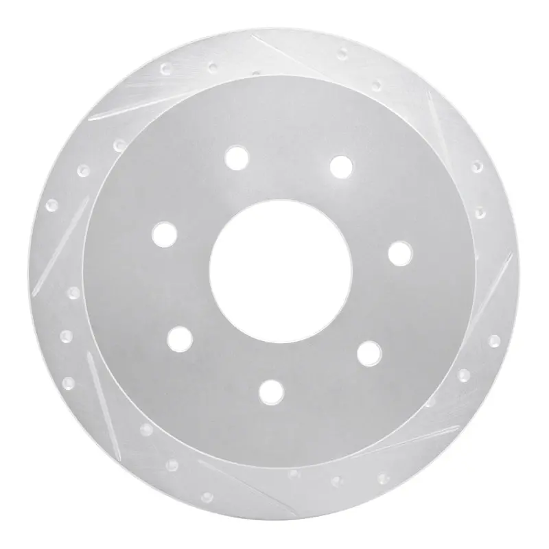 R1 97-04 Ford F-150 Rwd Rear Right Drilled & Slotted Silver Brake Rotor 1