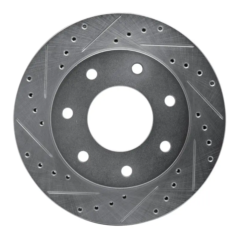 R1 97-04 Ford F-250 4Wd (Excl Super Duty) Front Left Drilled & Slotted Silver Brake Rotor 1
