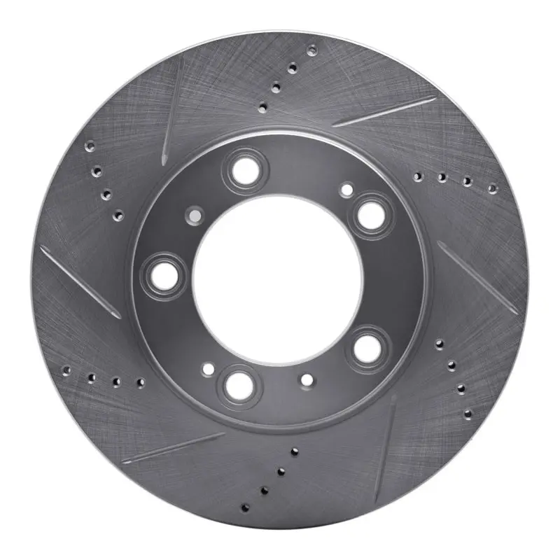 R1 97-04 Porsche Boxster Front Left Drilled & Slotted Silver Brake Rotor 1