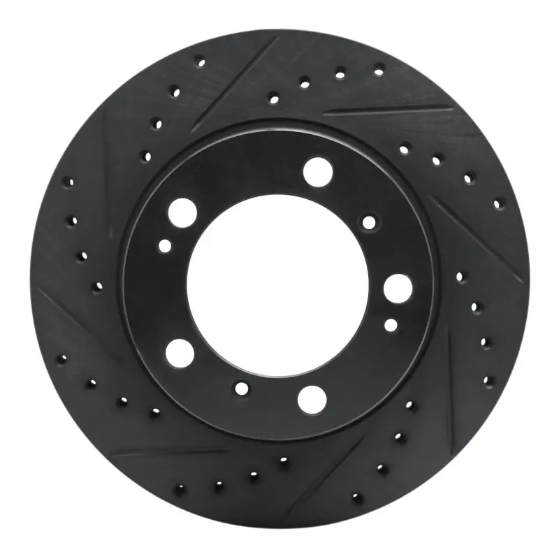 R1 97-04 Porsche Boxster Rear Left Drilled & Slotted Black Brake Rotor 1