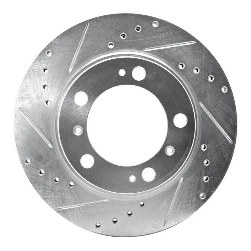 R1 97-04 Porsche Boxster Rear Left Drilled & Slotted Silver Brake Rotor 1