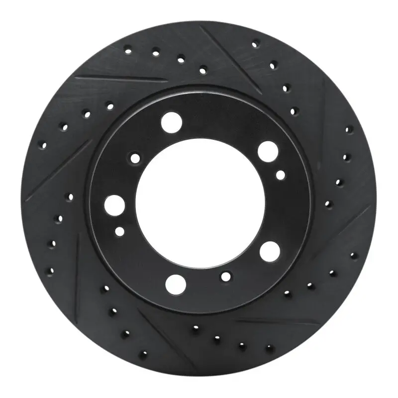R1 97-04 Porsche Boxster Rear Right Drilled & Slotted Black Brake Rotor 1