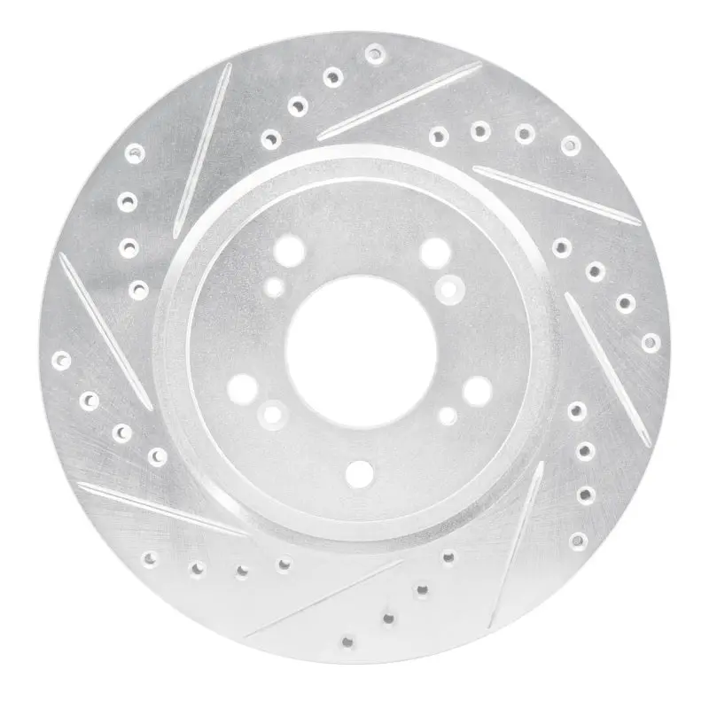 R1 97-05 Acura Nsx Front Left Drilled & Slotted Silver Brake Rotor 1