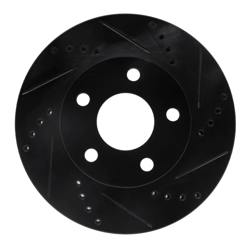 R1 97-05 Buick Century Front Right Drilled & Slotted Black Brake Rotor 1