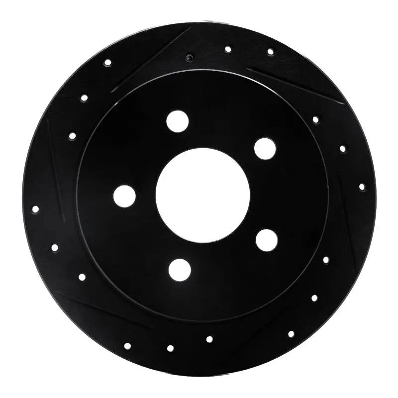 R1 97-05 Buick Century Rear Left Drilled & Slotted Black Brake Rotor 1