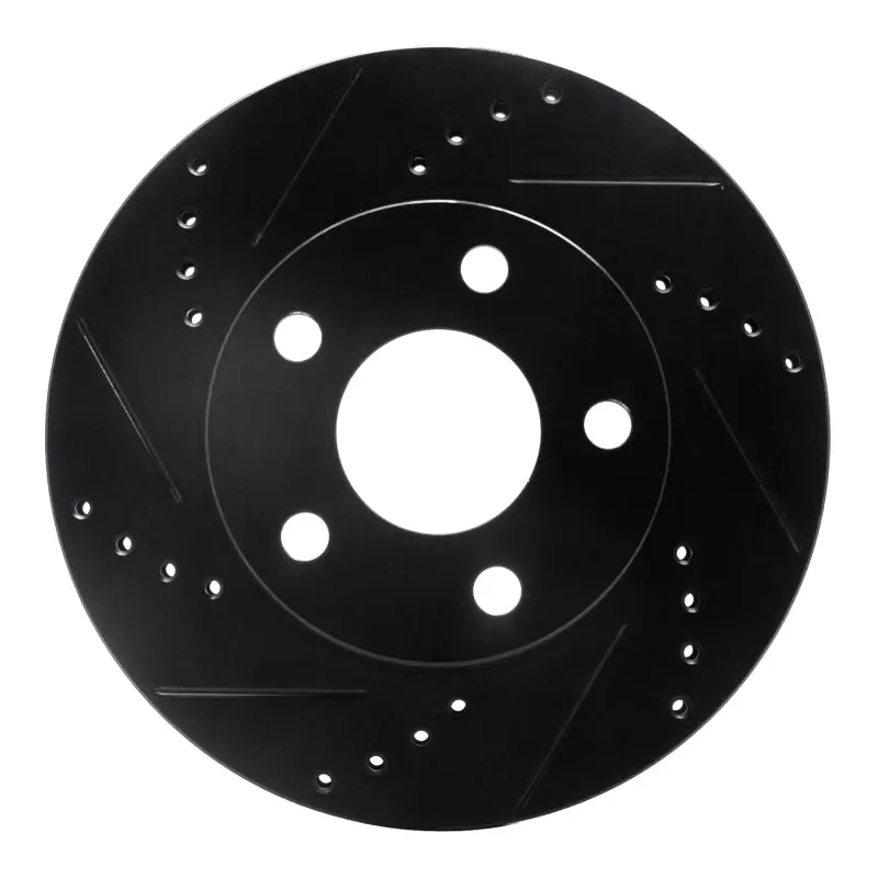 R1 97-05 Buick Lesabre Front Left Drilled & Slotted Black Brake Rotor 1