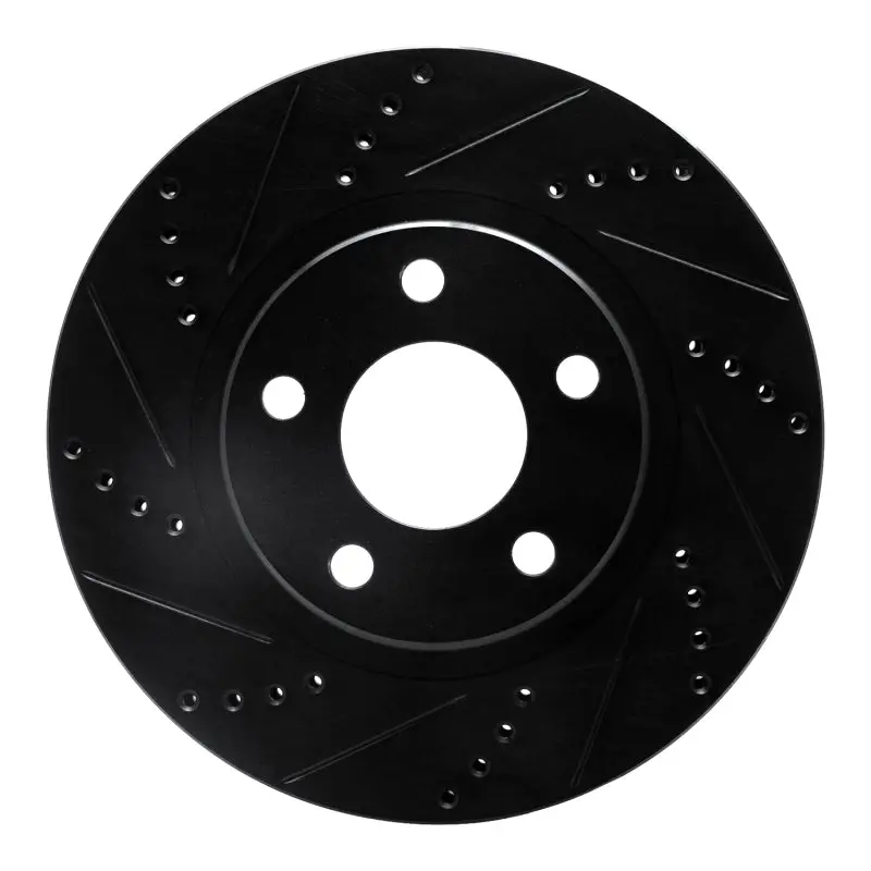 R1 97-05 Buick Park Avenue Front Left Drilled & Slotted Black Brake Rotor 1