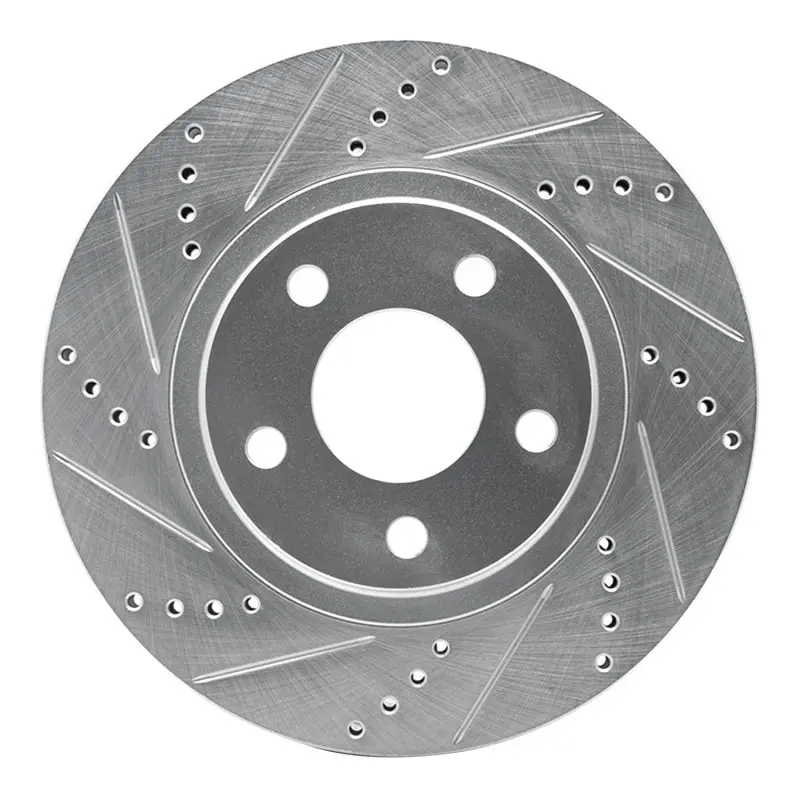 R1 97-05 Buick Park Avenue Front Left Drilled & Slotted Silver Brake Rotor 1