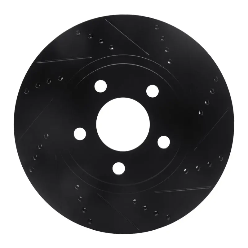 R1 97-05 Buick Riviera Front Right Drilled & Slotted Black Brake Rotor 1