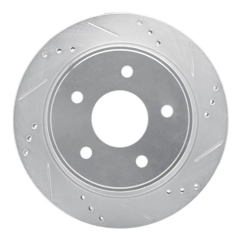 R1 97-05 Chevrolet Blazer Rear Right Drilled & Slotted Silver Brake Rotor 1