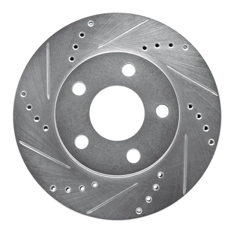 R1 97-05 Chevrolet Malibu Front Left Drilled & Slotted Silver Brake Rotor 1