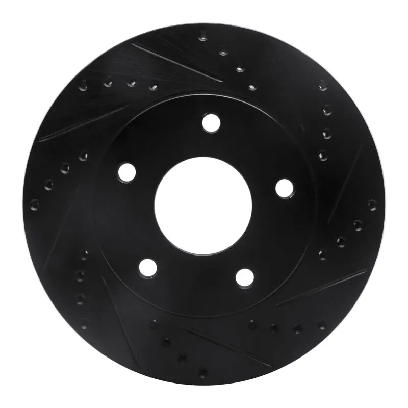 R1 97-05 Chevrolet S10 Front Right Drilled & Slotted Black Brake Rotor 1