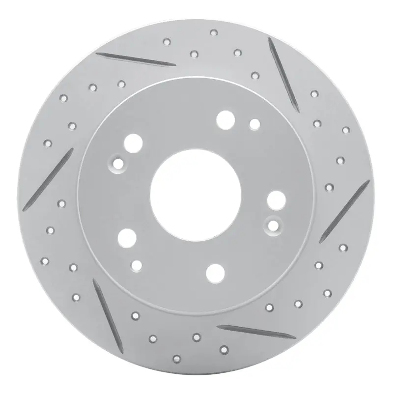 R1 97-06 Acura Integra Rear Right Drilled & Slotted Geo-Carbon Rotor 1