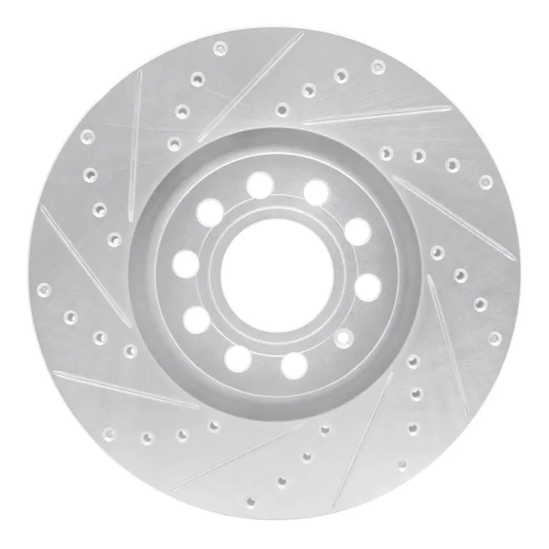 R1 97-06 Audi A6 (Usa/Canada) Front Left Drilled & Slotted Silver Brake Rotor 1