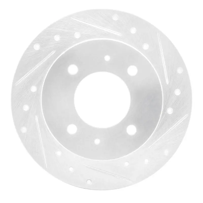 R1 97-06 Hyundai Elantra Rear Right Drilled & Slotted Silver Brake Rotor 1