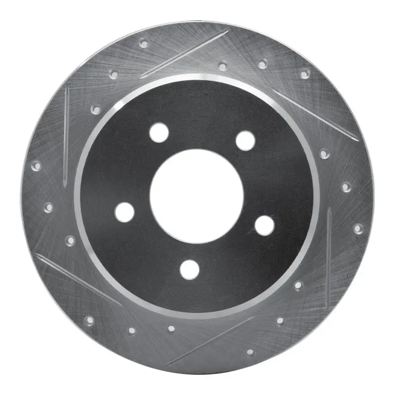 R1 97-07 Chrysler Town & Country Rear Left Drilled & Slotted Silver Brake Rotor 1