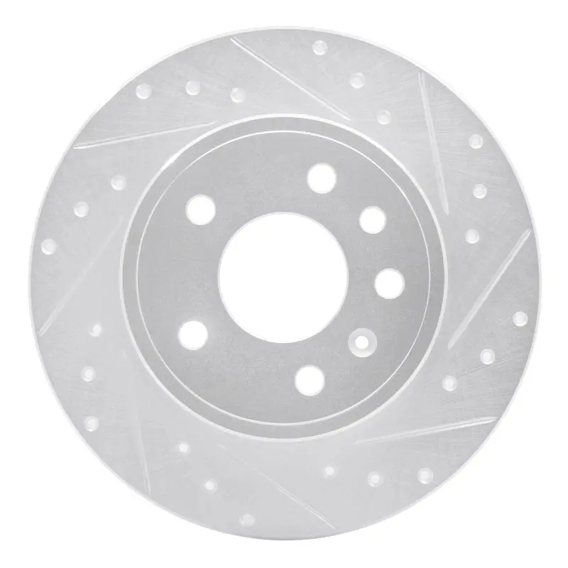 R1 97-08 Chevrolet Astra (Mexico) Rear Right Drilled & Slotted Silver Brake Rotor 1