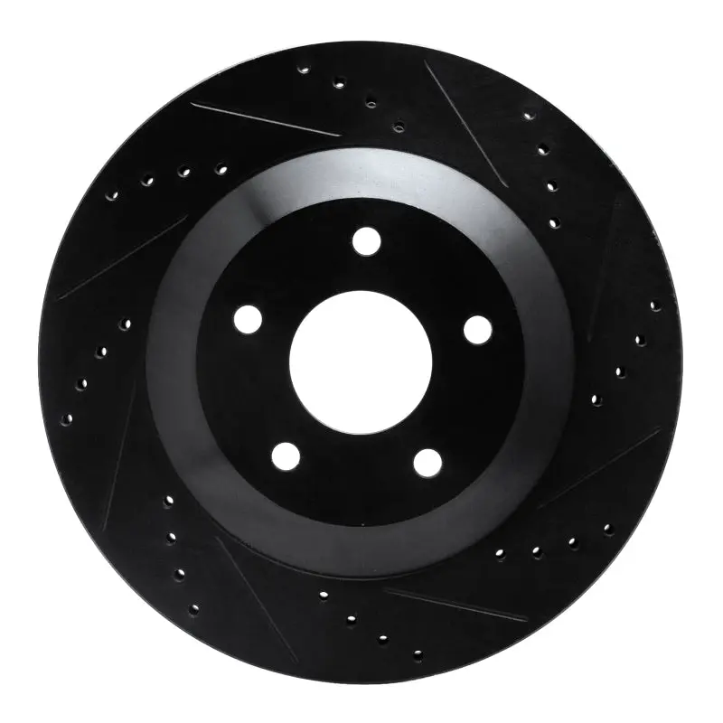 R1 97-09 Cadillac Xlr Left Front Drilled & Slotted Black Brake Rotor 1