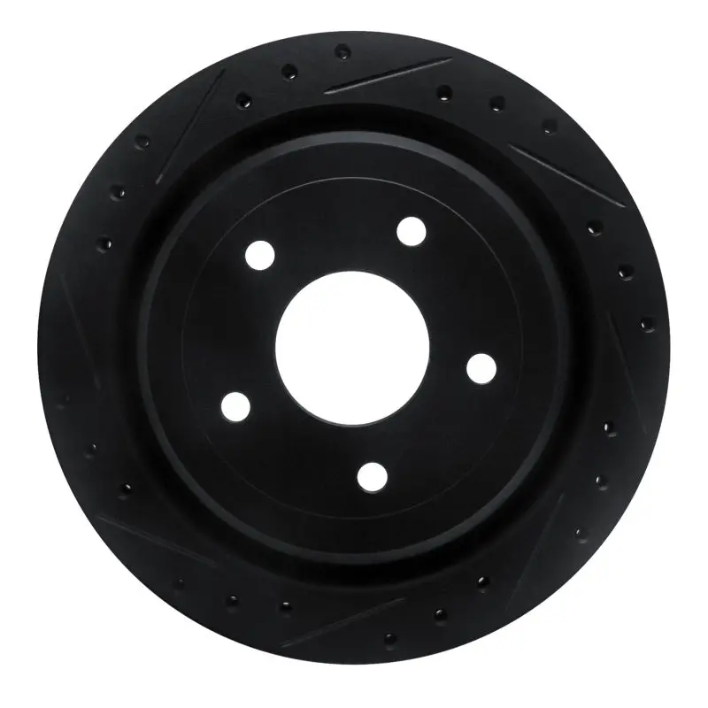R1 97-13 Cadillac Xlr Rear Left Drilled & Slotted Black Brake Rotor 1