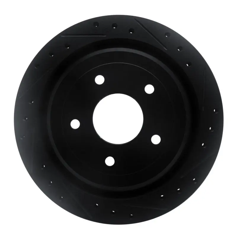 R1 97-13 Cadillac Xlr Rear Right Drilled & Slotted Black Brake Rotor 1