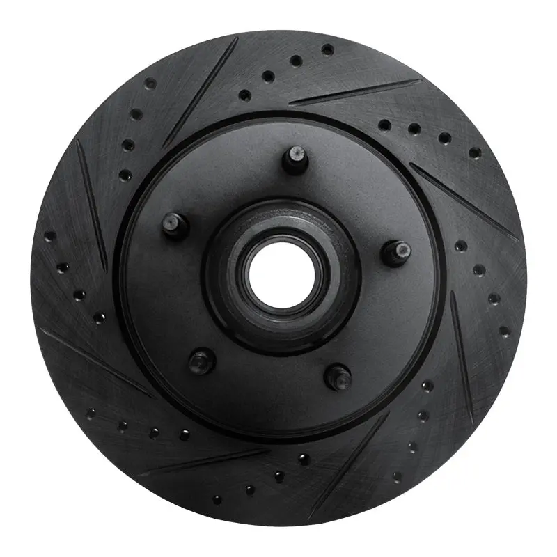 R1 97-99 Ford F-150 Rwd Front Left Drilled & Slotted Black Brake Rotor 1
