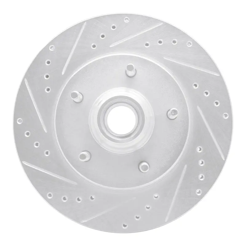 R1 97-99 Ford F-150 Rwd Front Left Drilled & Slotted Silver Brake Rotor 1