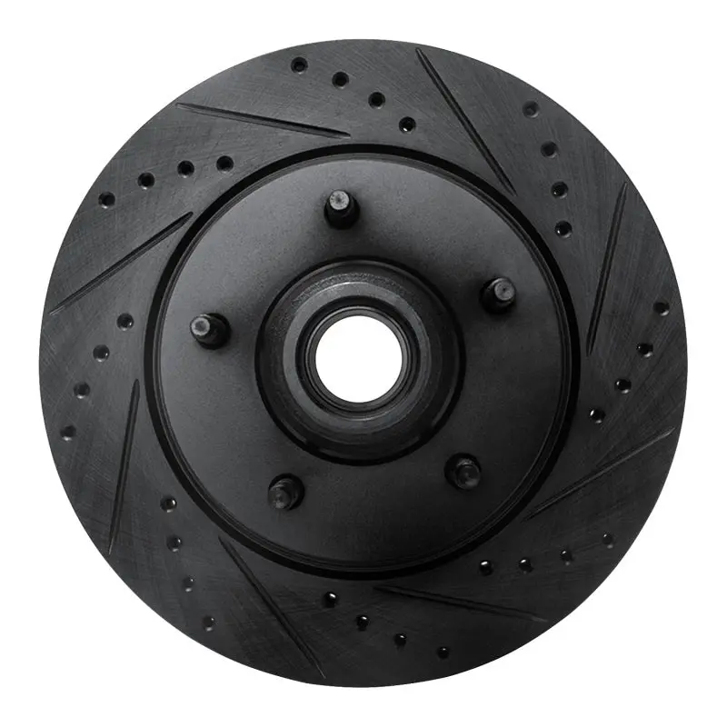R1 97-99 Ford F-150 Rwd Front Right Drilled & Slotted Black Brake Rotor 1