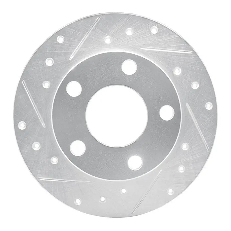 R1 98-01 Audi A6 Quattro Rear Left Drilled & Slotted Silver Brake Rotor 1