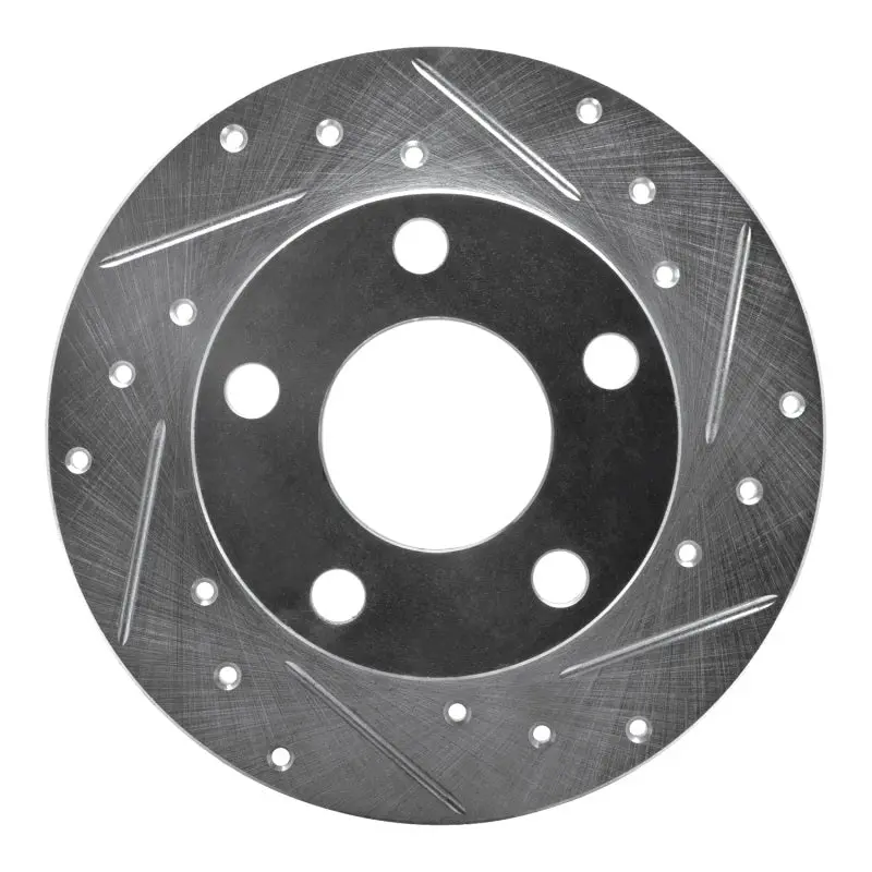 R1 98-01 Audi A6 Quattro Rear Right Drilled & Slotted Silver Brake Rotor 1