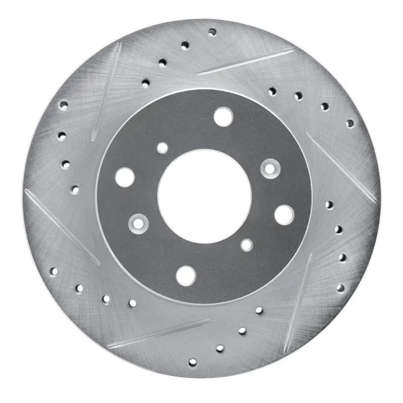 R1 98-02 Acura Cl Front Left Drilled & Slotted Silver Brake Rotor 1