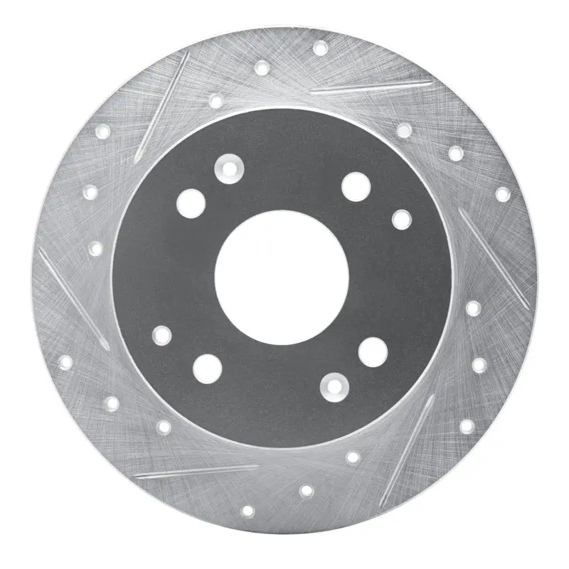 R1 98-02 Acura Cl Rear Left Drilled & Slotted Silver Brake Rotor 1