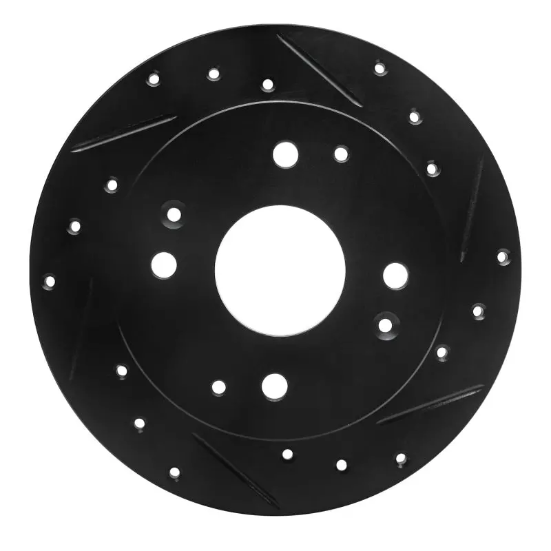 R1 98-02 Acura Cl Rear Right Drilled & Slotted Black Brake Rotor 1