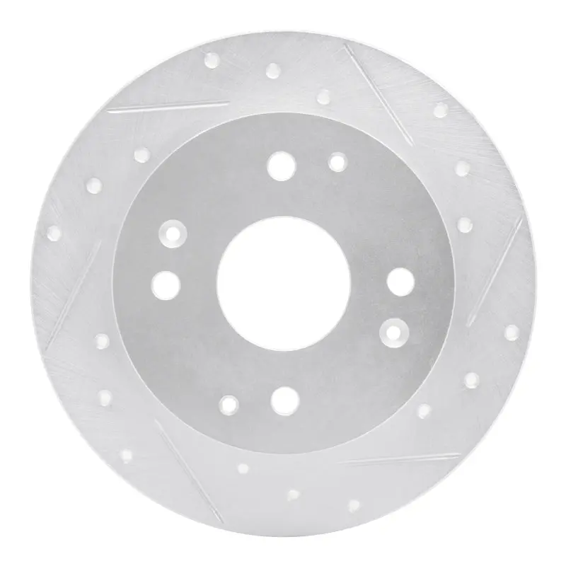 R1 98-02 Acura Cl Rear Right Drilled & Slotted Silver Brake Rotor 1