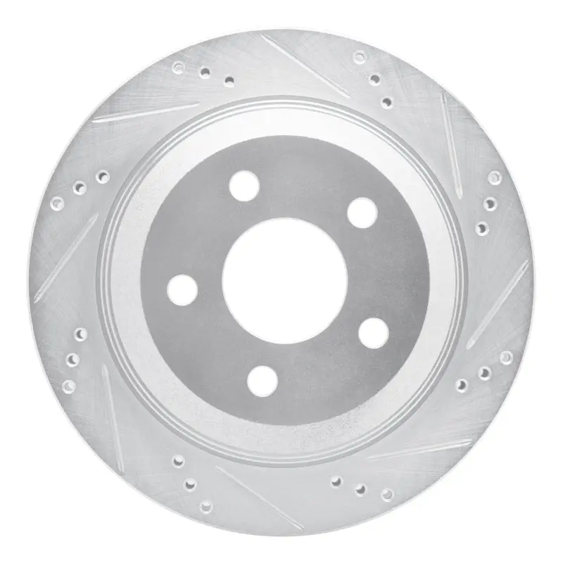 R1 98-02 Chevrolet Camaro Rear Right Drilled & Slotted Silver Brake Rotor 1