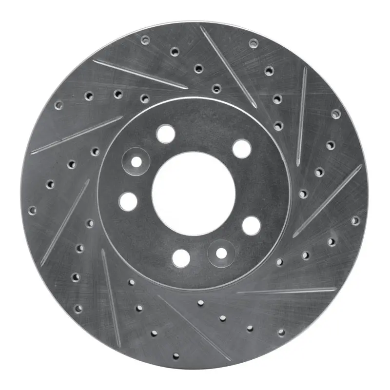 R1 98-02 Ford Crown Victoria Front Right Drilled & Slotted Silver Brake Rotor 1