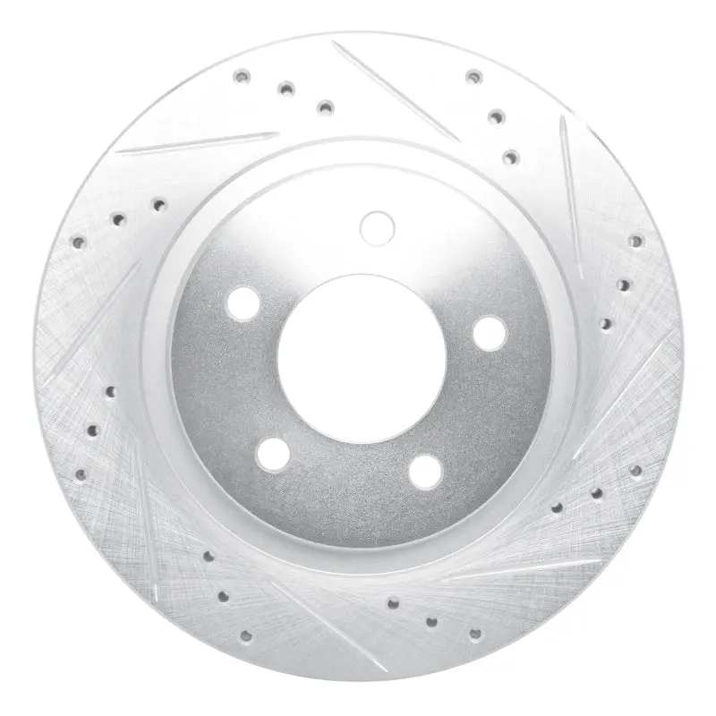 R1 98-04 Chrysler 300M Front Right Drilled & Slotted Silver Brake Rotor 1