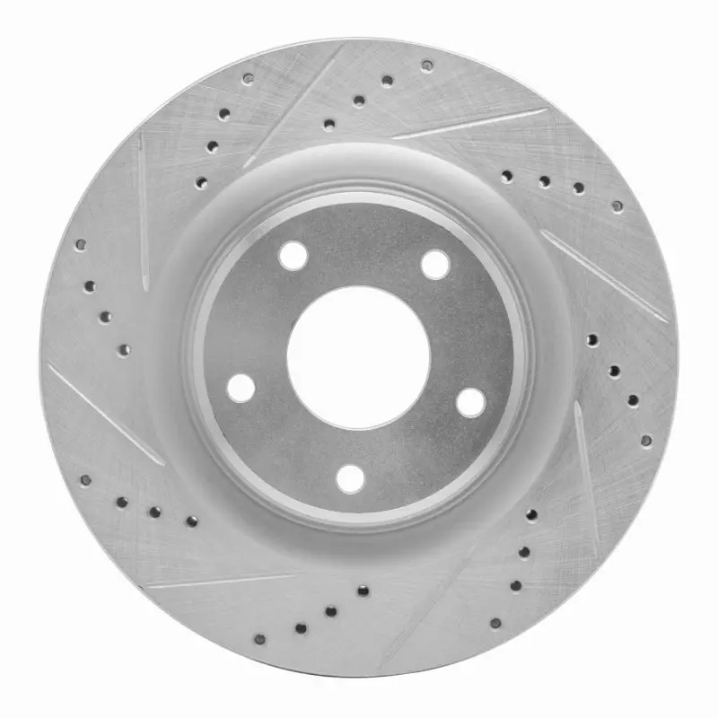R1 98-04 Chrysler Concorde Front Left Drilled & Slotted Silver Brake Rotor 1