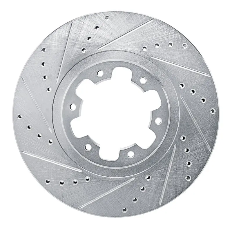 R1 98-04 Infiniti Qx4 Front Left Drilled & Slotted Silver Brake Rotor 1