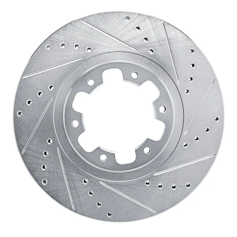 R1 98-04 Infiniti Qx4 Front Right Drilled & Slotted Silver Brake Rotor 1