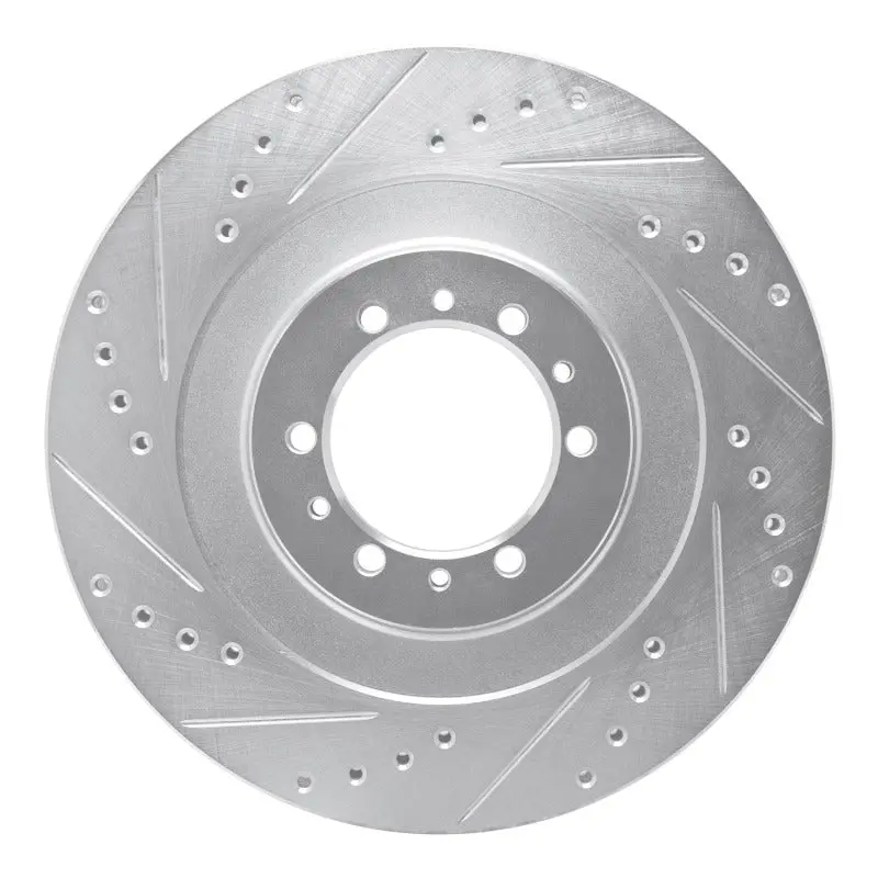 R1 98-04 Mitsubishi Montero Front Left Drilled & Slotted Silver Brake Rotor 1