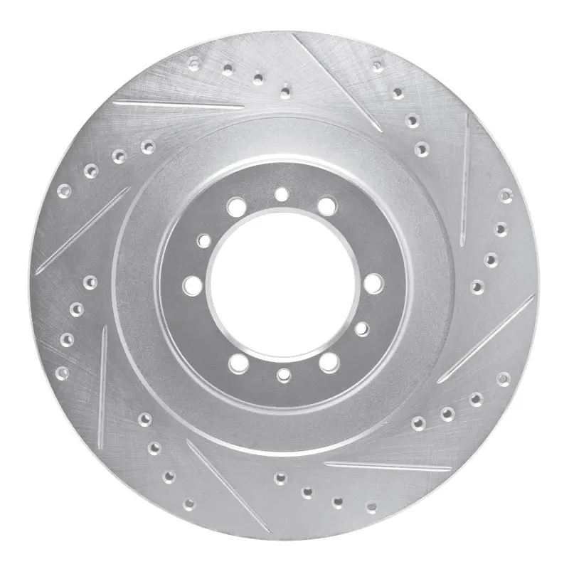 R1 98-04 Mitsubishi Montero Sport (Usa/Canada) Front Right Drilled & Slotted Silver Brake Rotor 1