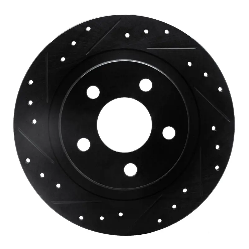 R1 98-05 Buick Park Avenue Rear Left Drilled & Slotted Black Brake Rotor 1