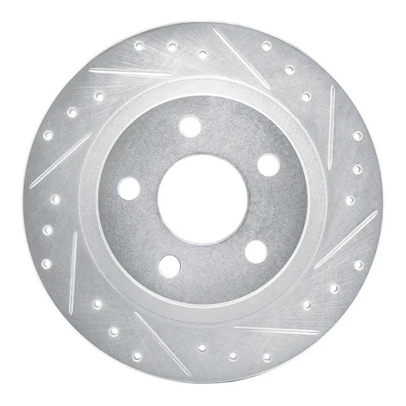 R1 98-05 Buick Park Avenue Rear Right Drilled & Slotted Silver Brake Rotor 1