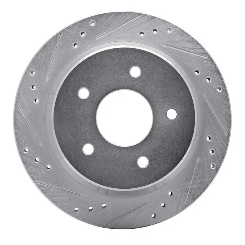 R1 98-05 Chevrolet Blazer Rear Left Drilled & Slotted Silver Brake Rotor 1